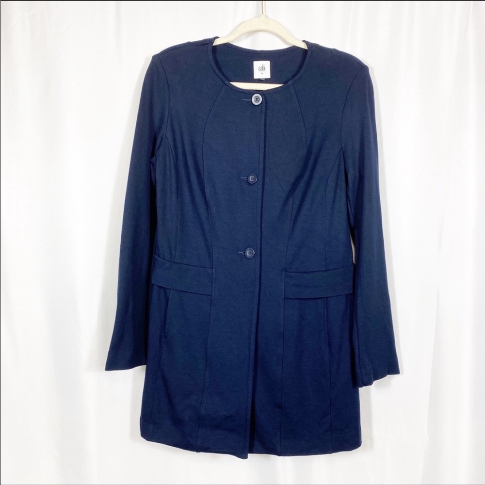 Cabi Lido Longline Blazer Jacket: Navy Blue